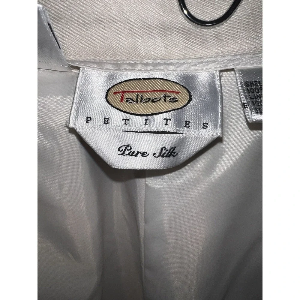 Talbots‎ Women's Size 12 Petite 100% Silk Poly Line High-Rise Cream Three Pocket